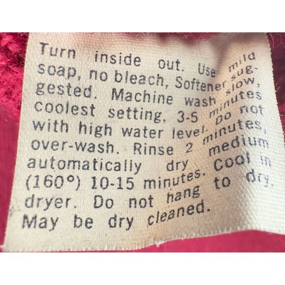 Vintage Puritan Aquaknit Sweater Adults S Red Pure Wool 100% 2 Ply Shetland - Picture 11 of 11